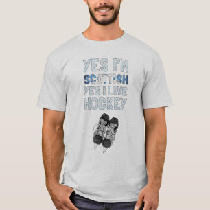 YesI'mスコットランドYesIラブホッケーバックプリントティー Tシャツ
