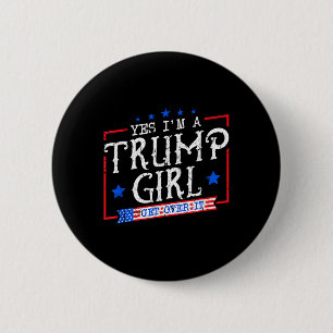 YesImトランプの女の子はトランプのSuのためのギフトItを乗り越える 缶バッジ