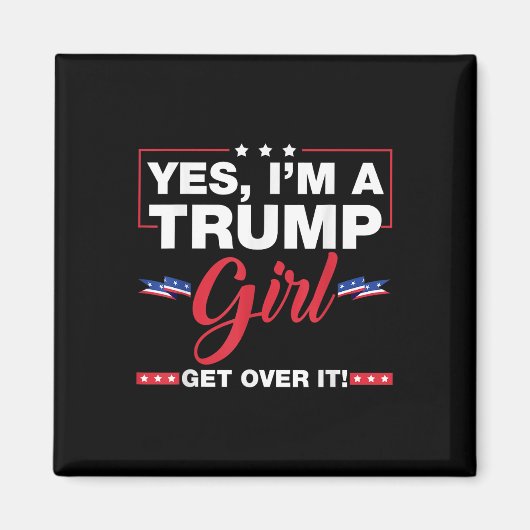 YesImトランプ女の子Itを乗り越えるトランプ2024選挙 マグネット (正面)