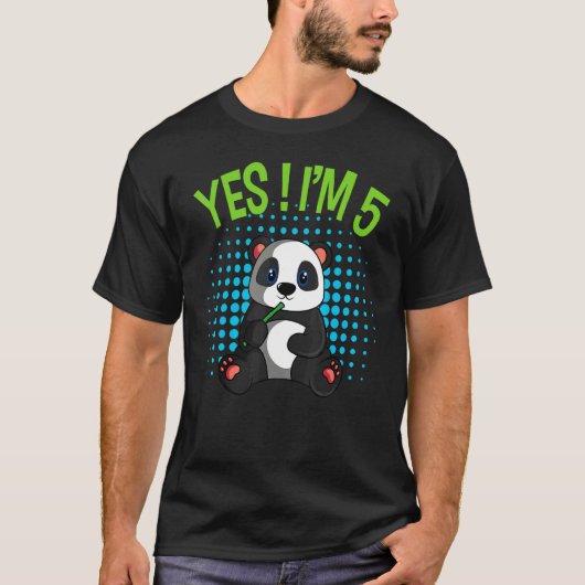 Yesi'm 5誕生日パンダテーマブデイパーティーハゲート tシャツ (正面)