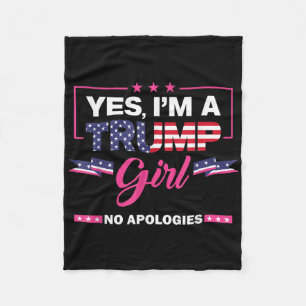 YesIm Aトランプ女の子いいえ謝罪2024選挙Wom フリースブランケット