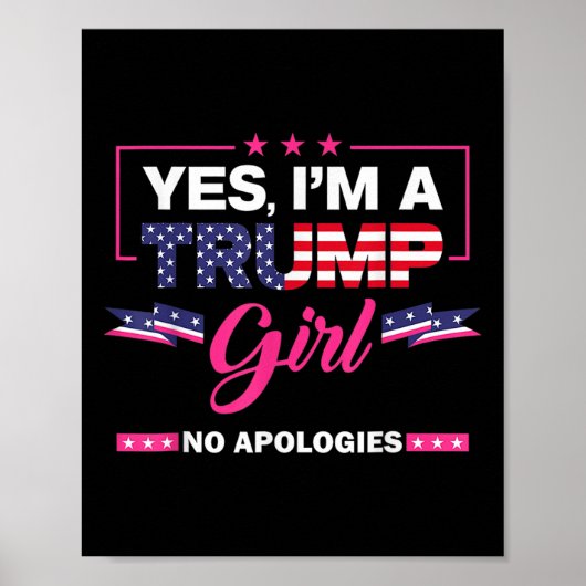 YesIm Aトランプ女の子いいえ謝罪2024選挙Wom ポスター (正面)