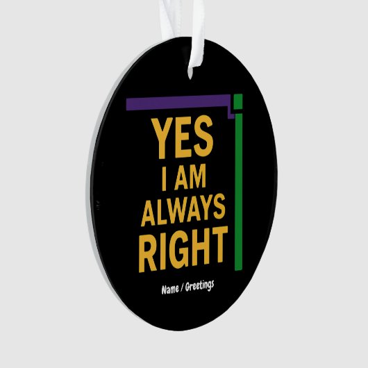 YesI'm Always Right Math先生ジオメトリパン オーナメント (正面)