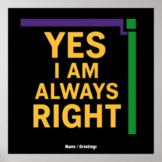 YesI'm Always Right Math先生ジオメトリパン ポスター (正面)
