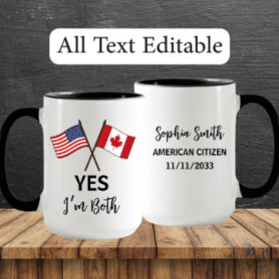 YesI'm Both – 米国カナダプライド名前をカスタムする マグカップ