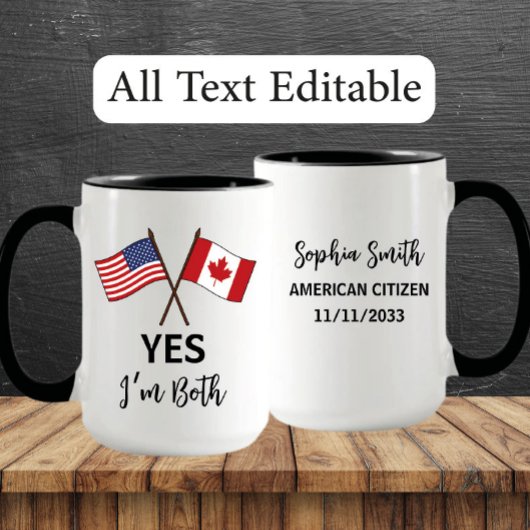 YesI'm Both – 米国カナダプライド名前をカスタムする マグカップ