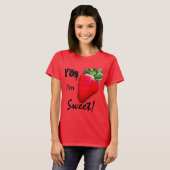 YesI'm Sweet Strawberry Woens Shirt Tシャツ (正面フル)