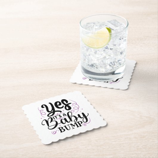 YesIt's Aベビーバンプ – 妊娠の発表 ペーパーコースター (インサイチュ)