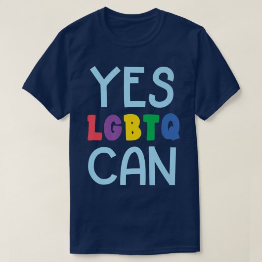 YesLGBTQジェンダー平等レインボープライド月  Tシャツ (デザイン正面)