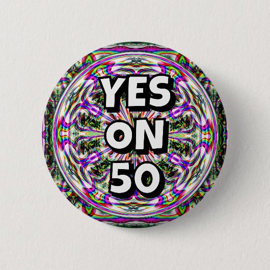 YESON 50 （単語を変更できる） 缶バッジ (正面)