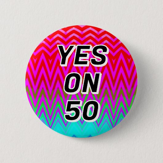YESON 50 (単語を変更できる) 缶バッジ (正面)
