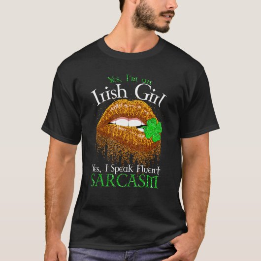 Yess Imアイルランドの女の子Yess私は流話ちょうな皮肉 Tシャツ (正面)