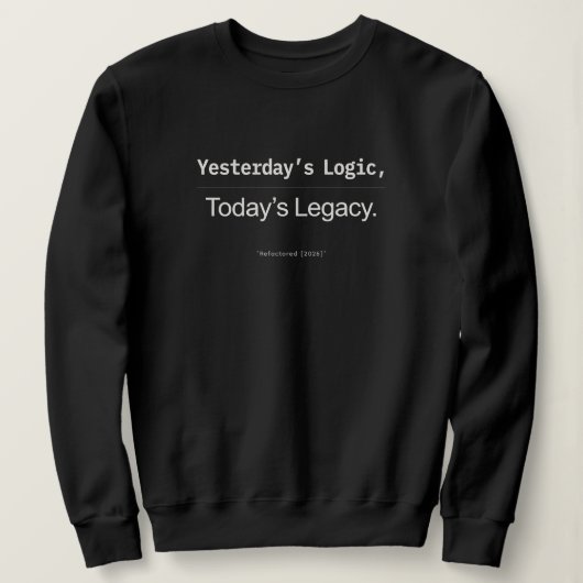 Yesterday’s Logic Today’s Legacy Developer Quote スウェットシャツ (デザイン正面)