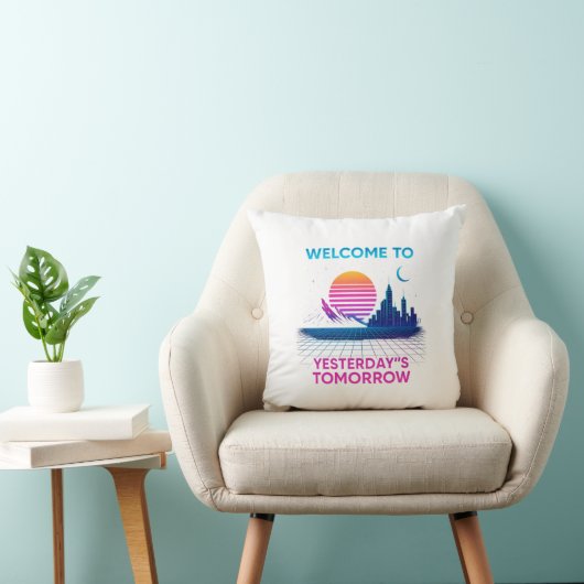 Yesterday's Tomorrow - Retro Synthwave Design クッション (椅子)