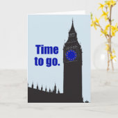 YESTO BREXIT "Time to go" EU国旗ビッグベン時計: カード (黄色い花)