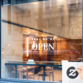 YesWe Are Openモダンプロフェッショナル ウィンドウサイン (カフェ窓)