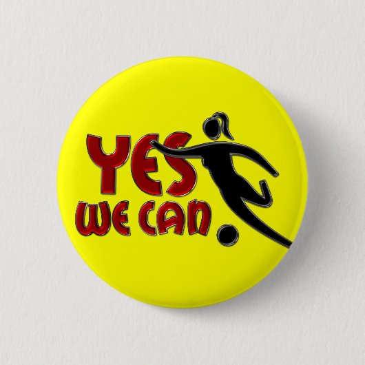 YESWE CAN – 女子サッカー 缶バッジ (正面)