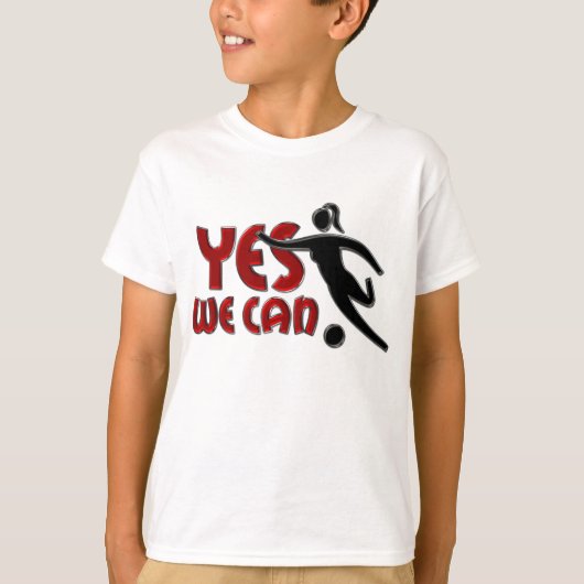 YESWE CAN – 女子サッカー Tシャツ (正面)