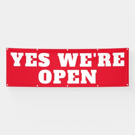 YesWe's はっきりした Open Red White Business Outdoor 横断幕 (横)