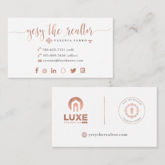 Yesy不動産仲介業者の名刺 名刺 (正面/裏面)