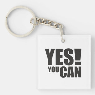 YESYOU CAN -やる気を起こさせる引用文デザイン キーホルダー