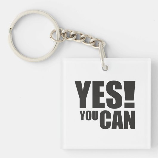 YESYOU CAN -やる気を起こさせる引用文デザイン キーホルダー (正面)