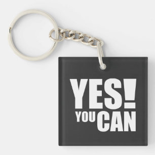 YESYOU CAN -やる気を起こさせる引用文デザイン キーホルダー