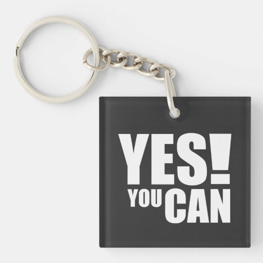 YESYOU CAN -やる気を起こさせる引用文デザイン キーホルダー (正面)