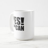 YESYOU CAN -やる気を起こさせる引用文デザイン コーヒーマグカップ (正面左)