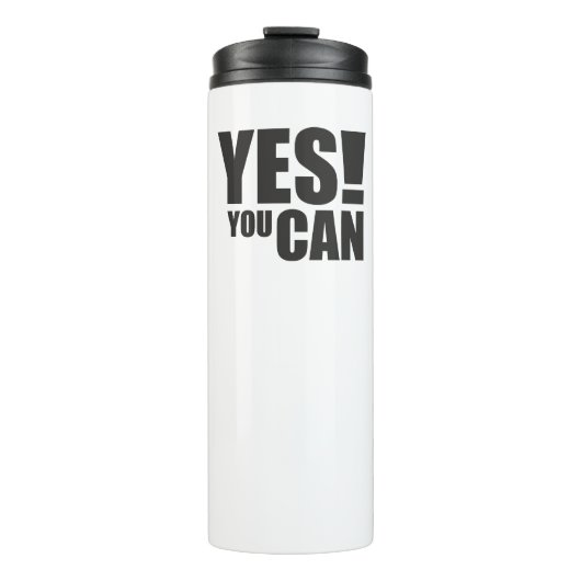 YESYOU CAN -やる気を起こさせる引用文デザイン タンブラー (正面)