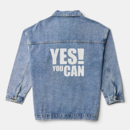 YESYOU CAN -やる気を起こさせる引用文デザイン デニムジャケット
