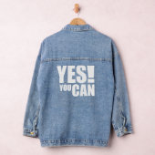 YESYOU CAN -やる気を起こさせる引用文デザイン デニムジャケット (ハンガー)