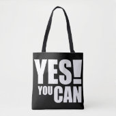 YESYOU CAN -やる気を起こさせる引用文デザイン トートバッグ (正面)