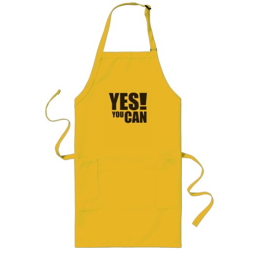 YESYOU CAN -やる気を起こさせる引用文デザイン ロングエプロン (正面)