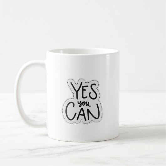 YESYOU CAN やる気を起こさせる Sticker for Positive コーヒーマグカップ (左)