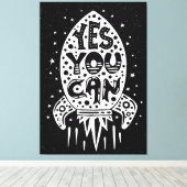 YesYou Can Rocketship キャンバスプリント (インサイチュ (ウッドフロア))