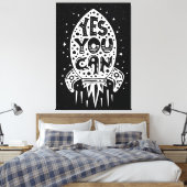 YesYou Can Rocketship キャンバスプリント (インサイチュ (寝室))