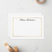 Yetエレガントメソシンプルッド→金ゴールド枠 ノートカード (正面/裏面インサイチュ)