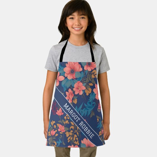 Yetiフローラカラフルパタパーソナライズされたーン エプロン (インサイチュ)