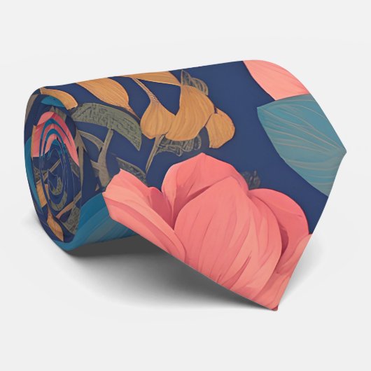 Yetiフローラカラフルパタパーソナライズされたーン ネクタイ (ロール)