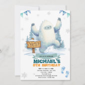 Yeti Birthday party Invitation 招待状 (正面)