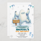 Yeti Birthday party Invitation 招待状 (正面/裏面)