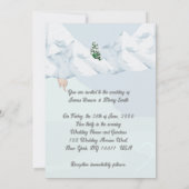 Yeti in love Snow Mountains 結婚ハート 招待状 (裏面)