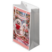 Yeti Sasquatch Couple Valentine's Day Gift Bag スモールペーパーバッグ (正面アングル)