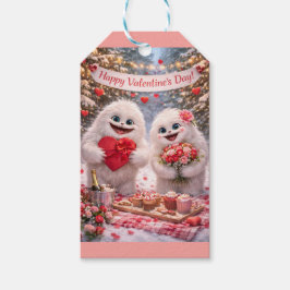 Yeti Sasquatch Couple Valentine's Day Gift Tag ギフトタグ