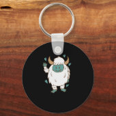 Yeti winkt Schneemensch Kreatur Fußspuren キーホルダー (正面)
