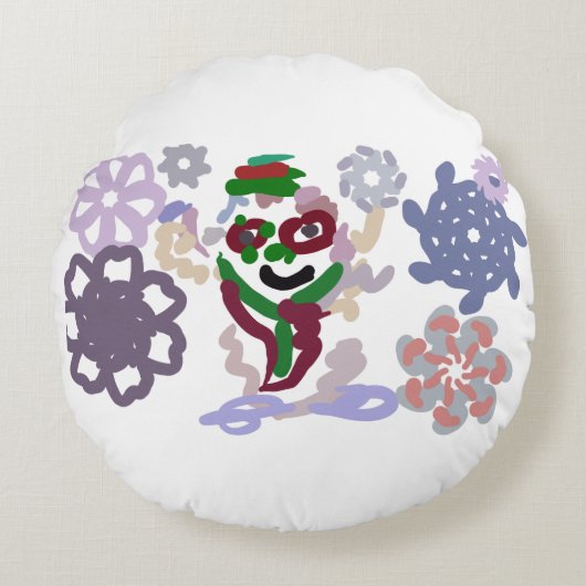 Yeti winter rock ラウンドクッション (正面)