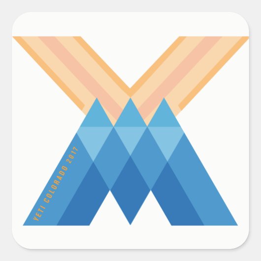 YetiMenのロゴのコロラド州2017年の版 スクエアシール (正面)