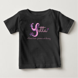 Yetta girls name meaning Y monogramハート ベビーTシャツ