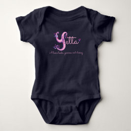 Yetta girls name meaning Y monogramハート ベビーTシャツ